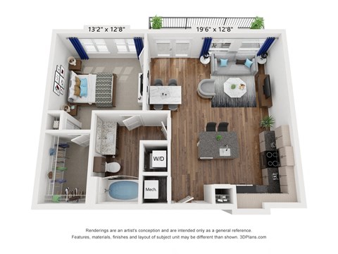 a 1 bedroom floor plan  summit  503 sq ft